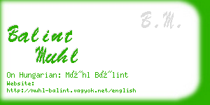 balint muhl business card